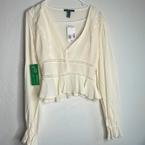 Off white, Forever 21, Long sleeve blouse, Large
